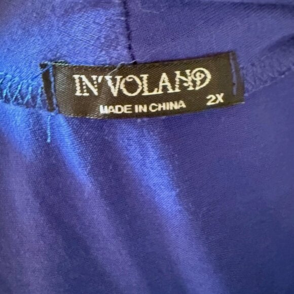In’Voland Royal Blue Long Duster Cardigan Open Front Lightweight Women’s 2X - Picture 5 of 6